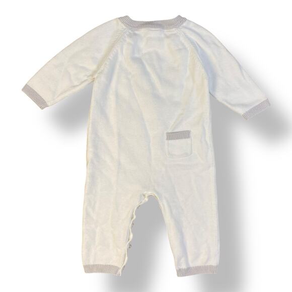 Janie and Jack Elephant Sweater‎ 1-Piece Babies Size 3-6 Months White Gray - Picture 7 of 9